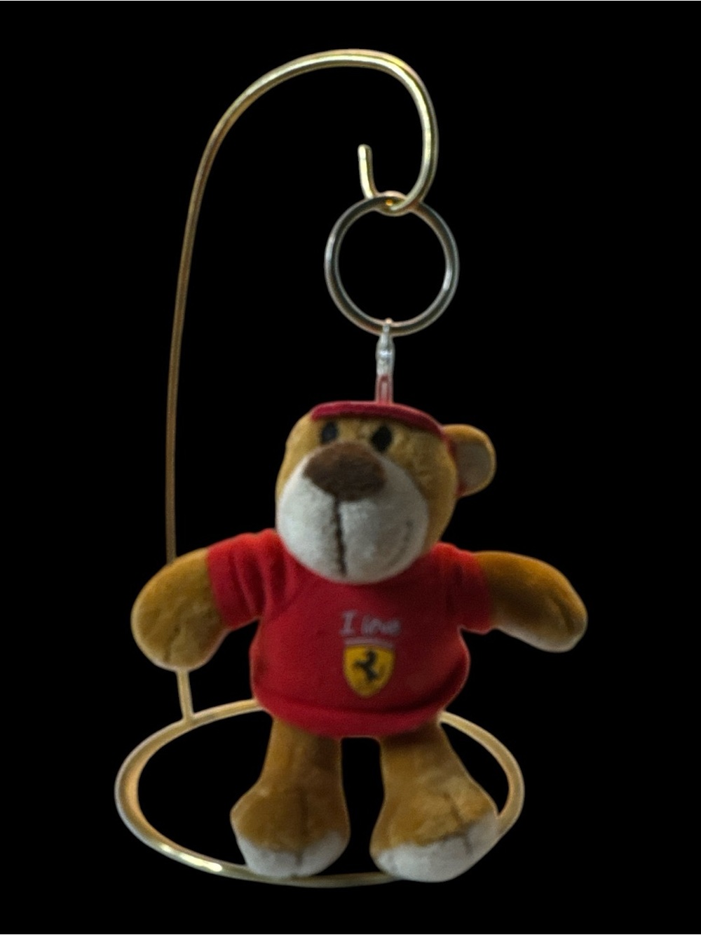 Ferrari plush Bear Keychain  with I love Ferrari Shield Logo Shirt. (S 1 091226)